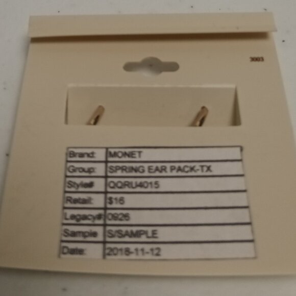 MONET TEAL IRIDSCENT FLOWER EARRINGS - Picture 2 of 2